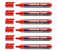 Edding Lot De 6 Marqueurs Permanent 330 Rouge 1-5 Mm