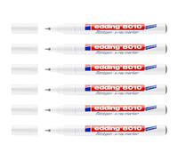 Edding Lot De 6 Marqueurs Spécial Radiologie 8010 Blanc Pointe Fine 0,8 Mm
