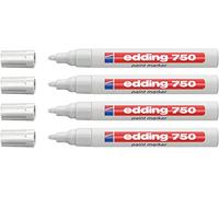 Edding - Marqueur peinture 750 - Pointe 2-4 mm - Industrie, Weiß, Lot de 4
