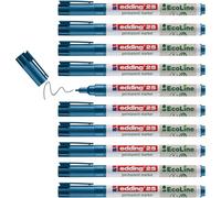 Edding marqueur permanent 25 - bleu - boîte de 10 - pointe ogive 1 mm - stylos imperméables, à séchage rapide et qui ne bavent pas - rechargeables