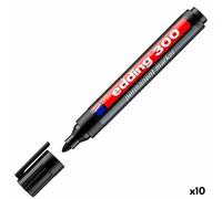 edding 300 marqueurs permanents - 10 couleurs - 10 stylos - Pointe ronde 1,5-3 mm - résistant à l'eau, séchage rapide - résistant à l'effacement - pour carton, plastique, verre, bois, métal