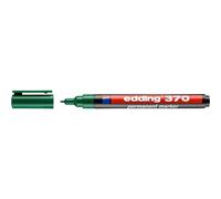 edding 370 Marqueur permanent - Vert - 1 stylo - Pointe ronde fine 1 mm - Imperméable, sèche vite - Marqueur polyvalent universel - pour carton, plastique, bois, métal, verre, pierre, toile
