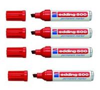 edding - marqueur permanent 500, pointe biseautée, rouge Rouge G
