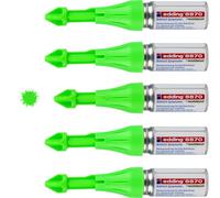 Edding Marqueur spray 8870 pour trous de perçage et zones inaccessibles - 5 Marqueurs à craie vert effaçables jusqu’à 50 mm de profondeur, pour pro & bricolage - Utilisation jusqu’à 250 pulvérisations