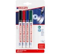 Edding 8400 marqueur pour CD/DVD/BD - multi-couleur - 4 stylos - pointe ronde,5-1 mm - pour un marquage longue durée des CD, DVD et disques Blu-ray
