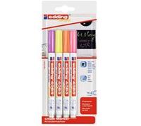 Edding Marqueur craie 4085 – Couleurs néon (framboise, jaune, orange, rose) 1–2 mm – Lot 4