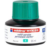 Edding MTK 25 recharge d'encre - vert - 25 ml - avec système capillaire, idéal pour recharger proprement et simplement presque tous les marqueurs permanents