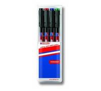Edding 140 S 4-140-4 Marqueur pour film noir, rouge, bleu, vert résiste à l'eau: oui