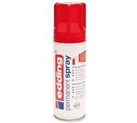Edding 5200 spray permanent - rouge trafic brillante - 200 ml - peinture acrylique pour peindre ou décorer verre, métal, bois, céramique, plastique, toile - peinture acrylique en aérosol
