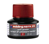 Edding RBTK 25 recharge d'encre - rouge - 25 ml - avec système capillaire, idéal pour recharger proprement et simplement le marqueur retract 12.
