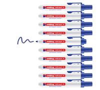 edding retract 11 Marqueur permanent - Bleu - 10 stylos - Pointe ronde 1,5-3 mm - Imperméable, sèche vite - pour une utilisation facile d'une seule main - pour carton, plastique, bois, métal, verre