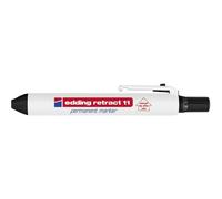 Edding Retract 11 Marqueur Permanent - Noir - 1 Stylo - Pointe Ronde 1,5-3 Mm - Résistant À L'eau, Séchage Rapide -Pour Une Utilisation Facile D'une Seule Main - Pour Carton, Plastique, Bois, Métal