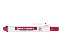 edding retract 11 marqueur permanent - rouge - 1 stylo - pointe ronde 1,5-3 mm - résistant à l'eau, séchage rapide - pour une utilisation facile d'une seule main - pour carton, plastique, bois