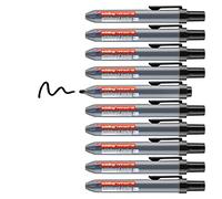 edding retract 12 Marqueur pour tableaux blancs - Noir - 10 stylos - Pointe ronde 1,5-3 mm - sans capuchon - pour une utilisation d'une main sur tableau blanc, magnétique, en liège, mémo et chevalet