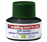 edding RMTK 25 recharge d'encre - verte - 25 ml - avec système capillaire, idéale pour recharger proprement et sans complication le marqueur permanent edding retract 11.
