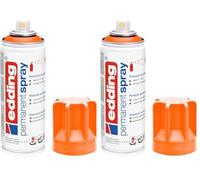 Edding Spray permanent Orange fluo mat 5200 - Peinture acrylique Aérosol - Pour verre, métal, bois, céramique, plastique, toile (Lot de 2)