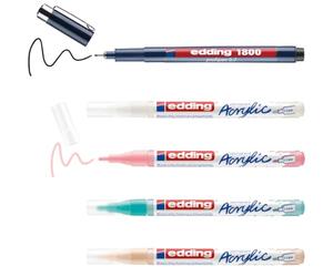Edding stylos marqeurs set créatif - 5300 marqueurs acryliques et 1800 fineliners - set de 5 - avec instructions et accessoires - dessin et coloriage manga pour débutants et professionnels