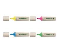 EDDING - surligneur "Highlighter 24" , pointe biseautée, rose manche composée d'au moins 70% de matière première renouvlable,encre de chine à base d'eau avec haute Rose G