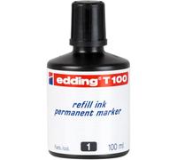 edding Encre de recharge T100 - Flacon rechargeable - Noir - 100 ml