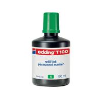 Edding T 100 Recharge d'encre marqueurs permanents - vert - 100 ml - système de compte-gouttes, pour recharger rapidement presque tous les marqueurs permanents