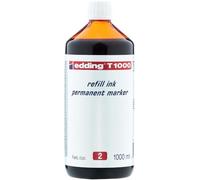 edding Recharge d'encre T1000 – système de distribution par gouttes – rouge 1000 ml
