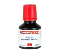 edding Encre de recharge marqueur permanent T 25 - système de distribution de gouttes - rouge 30 ml