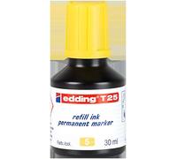 Edding T 25 Recharge d'encre pour marqueur permanent - jaune - 30 ml - avec système de distribution goutte à goutte, pour une recharge rapide de presque tous les marqueurs permanents