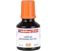 Edding T 25 Recharge d'encre pour marqueur permanent - orange - 30 ml - avec système de distribution goutte à goutte, pour recharger rapidement presque tous les marqueurs permanents