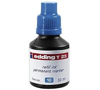 Edding T 25 recharge encre marqueur permanent - bleu clair - 30 ml - avec système de distribution goutte à goutte, pour recharger rapidement presque tous les marqueurs permanents