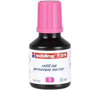 edding T 25 recharge encre marqueur permanent - rose - 30 ml - avec système de distribution goutte à goutte, pour recharger rapidement presque tous les marqueurs permanents edding.