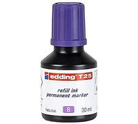 Edding T 25 recharge encre marqueur permanent - violet - 30 ml - avec système de distribution goutte à goutte, pour recharger rapidement presque tous les marqueurs permanents