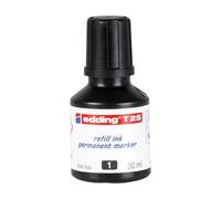 EDDING Lot de 5 Recharges D'encre 30ml T25 Goutte à Goutte Pour Marqueur Permanent Noir