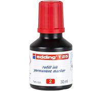Edding T 25 refill ink permanent marker - red -30 ml - avec système de distribution de gouttes, pour recharger rapidement presque tous les marqueurs permanents