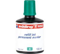 Edding T 100 Recharge d'encre marqueurs permanents - vert - 100 ml - système de compte-gouttes, pour recharger rapidement presque tous les marqueurs permanents