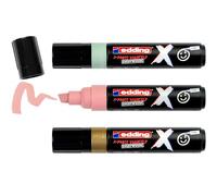 Edding X Multi marker - Coffret de pastel - 3 marqueurs acryliques | pointe biseautée de 2 à 10 mm - shirts, des baskets, des coques de téléphone et bien plus encore