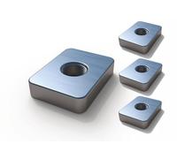Edelstahl V2A Nutenstein Écrou carré T-Nut Écrou coulissant, M6 M8, pour profils en aluminium et porte-bagages 21mm 20mm 15mm (4, M6 (15 x 20 x 4,5 mm)) NST_4M6