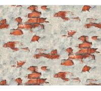 EDEM 819DN55 Papier peint aspect pierre carrelage mat gris rouge-brique 10,65 m2