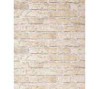 Papier peint design vintage rustique EDEM 583-20 aspect mur de briques bricks brix beige sable.