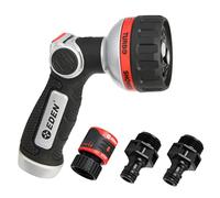 Eden 94814 Pro Pistolet turbo en métal avec contrôle du pouce 6 modes avec connecteur rapide Kit de démarrage Pulvérisateur de jardin haute pression pour tuyau