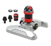 Eden 96122 Arroseur de Jardin Rotatif Mobile en métal réglable à 6 Modes pour Cour avec kit de démarrage à Connexion Rapide, arrose jusqu'à 24,4 m de diamètre