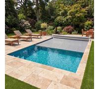 EDENEA - Bâche à Bulles Solaire Piscine 7 x 3,5 m - Epaisseur 500 Microns Premium - Bordée 4 Côtés - Technologie Alvéolaire Chauffante Anti Algues - Bleu/Gris