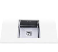 Edesa 950270027 Sous comptoir | Modèle Makalu BE 40 x 40 1C R-10 | 1 cuve carrée | Évier de cuisine 20 cm de profondeur | Largeur 50 cm | Finition en acier inoxydable