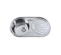 Edesa | Évier sur comptoir | Modèle K2 SE 84 1C1E RÉVERSIBLE | Évier de rangement | 1 seau rond | Évier de cuisine avec écureur | Avec trou pour robinet | Largeur de 45 cm