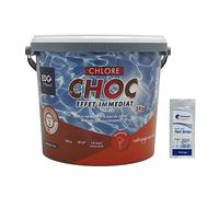 EDG by AQUALUX Chlore Choc Granulés - 5kg | Chlore Choc Stabilisé - Désinfection Choc - Dissolution Rapide + 10 Tests HPS OFFERTS 6 en 1