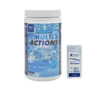 EDG by AQUALUX Chlore MULTIACTIONS Galets 250g - 1kg | Chlore Lent Stabilisé Multiaction - Désinfection Régulière Multifonction - Dissolution Lente + 10 Tests HPS OFFERTS 6 en 1