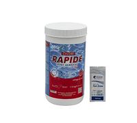 EDG by AQUALUX Chlore Rapide Pastilles 20g - 1kg | Chlore Choc Stabilisé - Désinfection Choc - Dissolution Rapide + 10 Tests HPS OFFERTS 6 en 1