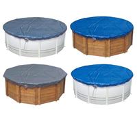 EDG Bâche d'hiver pour piscine hors-sol ronde 460 cm 130 g/m² bi-face bleu-gris