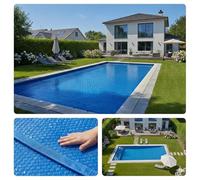 EDG by AQUALUX INTERNATIONAL Bâche Solaire Premium 800x400 cm, Rectangulaire, Bordée Largeurs, 400 Microns, Bleu, Couverture Piscine, 8x4m, Polyéthylène à Bulles, EDG Premium