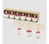 EDG Enzo De Gasperi Addobbo Boule Hommes Neige de Noël Verre Ass. D 4 Cm Cf 6 Pcs Blanc Rouge