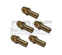 EDGE INDUSTRIAL Raccord droit en laiton pour carburant/air/eau/huile/gaz/WOG (Qté 05)